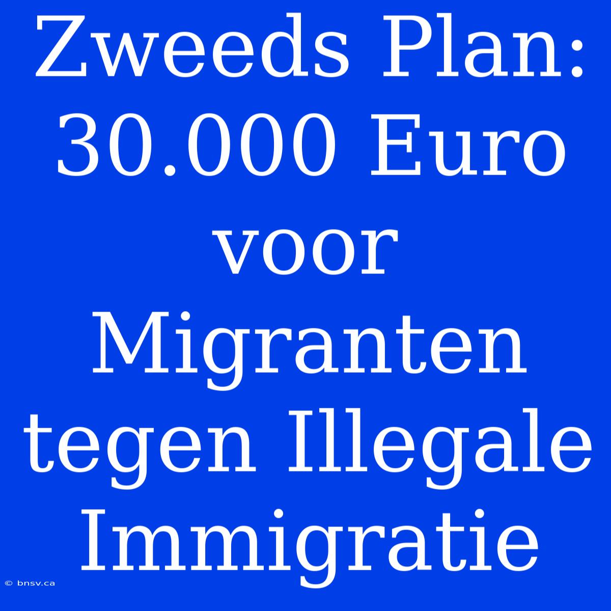 Zweeds Plan: 30.000 Euro Voor Migranten Tegen Illegale Immigratie